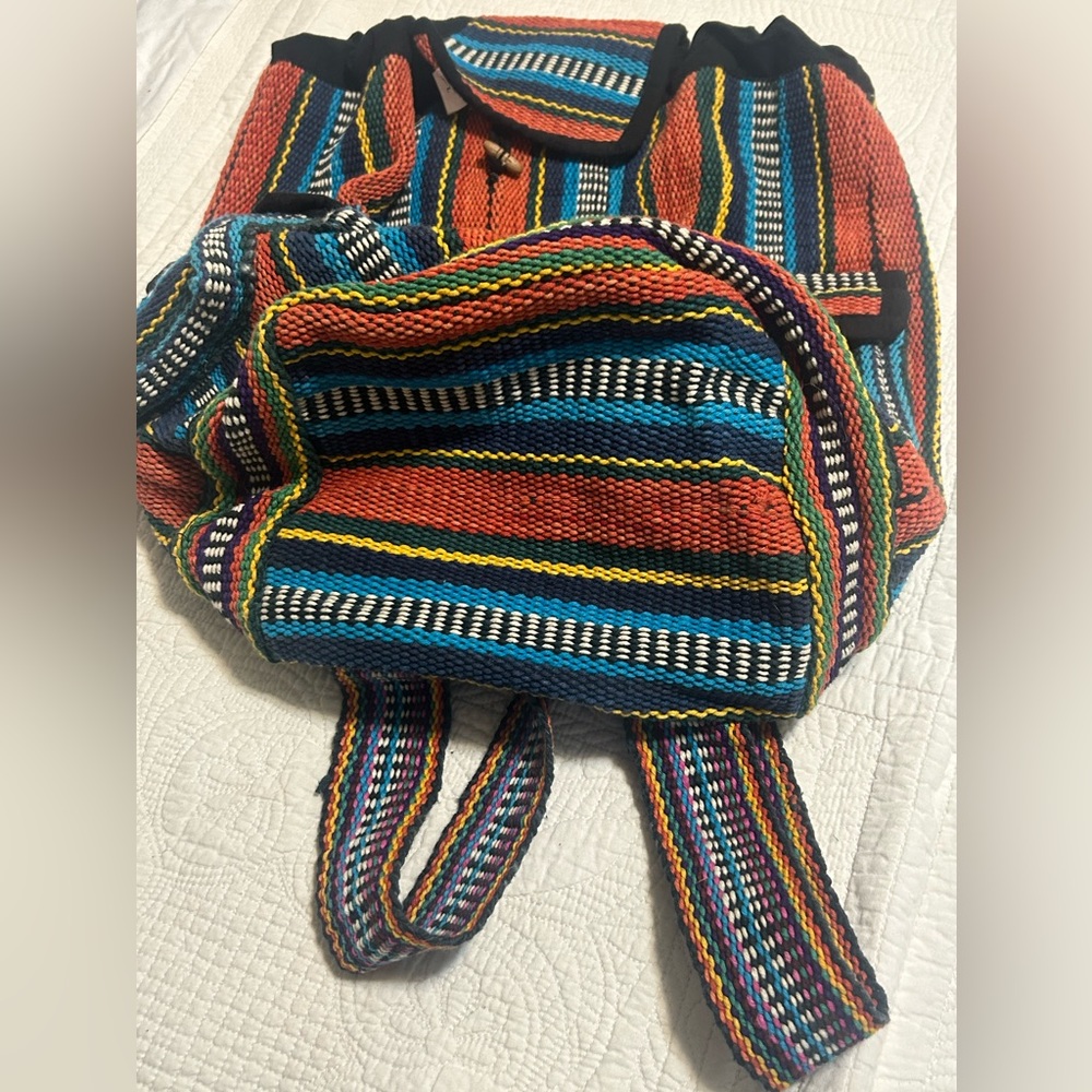 Multicolor Striped Women's Backpack - Picture 4 of 7